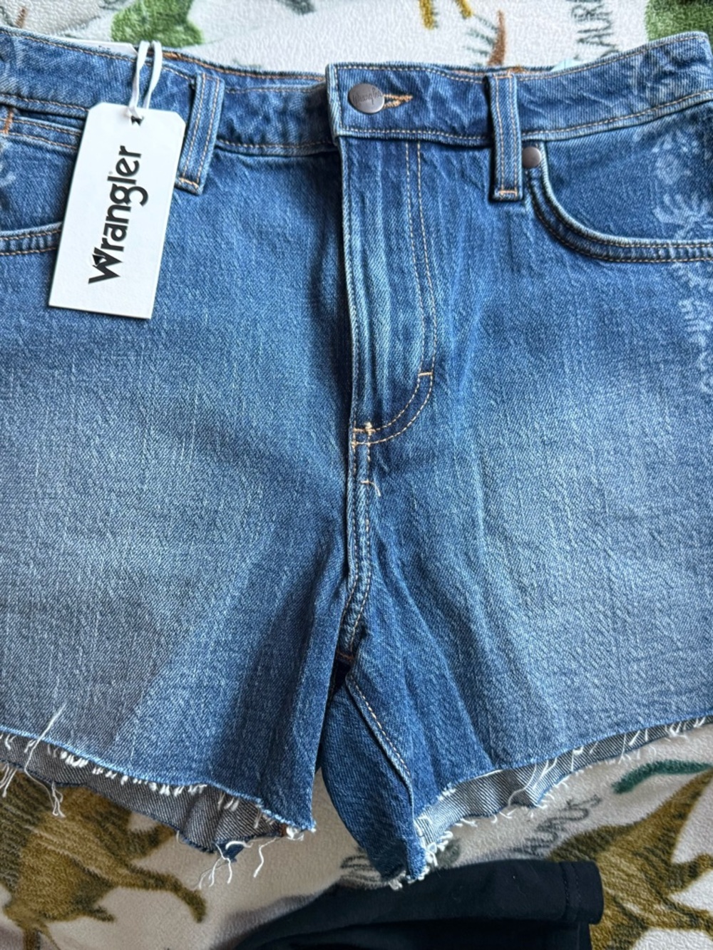 Wrangler Blue High-Rise Cowboy Shorts